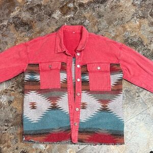 Women’s southwestern shacket. Size M
